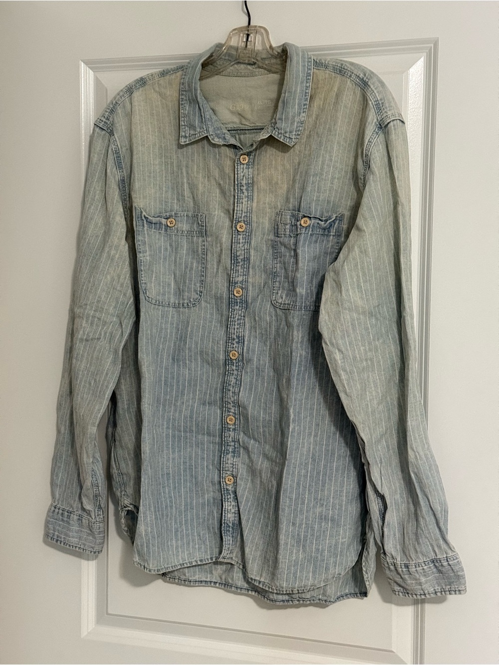 GAP Icon Worker Stripe Cotton/Linen Shirt